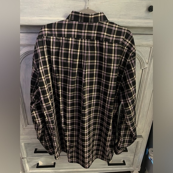 Peter Millar Black & Purple Plaid Cotton Lightweight Long Sleeve Button Down - Picture 7 of 7